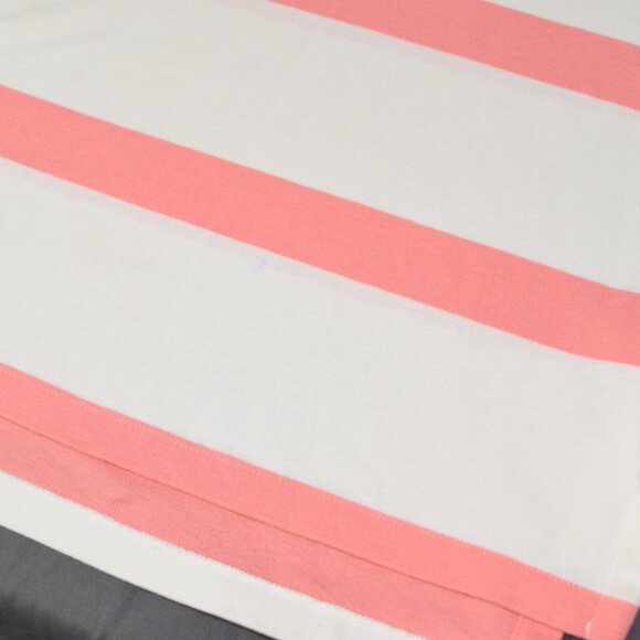 90s Polo Ralph Lauren Men's Iconic Polo Shirt Stripe Salmon Pink White Vintage M - Picture 12 of 13